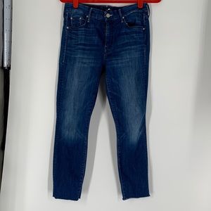 Pre-owned Pair of Mother Jeans. The Looker Ankle Frayed